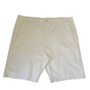 Wrangler Mens 46 Khaki Tan Flat Front 4-Way Flex Relaxed Fit Shorts E663